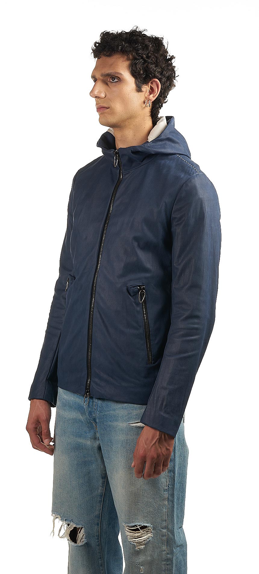 DANIELE BASTA LEATHER AND SILVER JACKET 